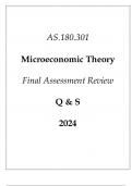 (JHU) AS.180.301 Microeconomic Theory Final Assessment Review Q & S 2024