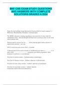 BNF CNS EXAM STUDY QUESTIONS AND ANSWERS WITH COMPLETE SOLUTIONS GRADED A 2024