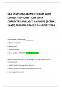 CCA CROP MANAGEMENT EXAM WITH CORRECT 50+ QUESTIONS WITH CORRECTRY ANALYZED ANSWERS (ACTUAL EXAM) ALREADY GRADED A+ LATEST 2024     