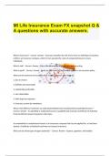 MI Life Insurance Exam FX snapshot Q & A questions with accurate answers