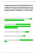 OCANZ EXAM WITH 100 QUESTIONS WITH CORRECTRY ANALYZED ANSWERS (ACTUAL EXAM) ALREADY GRADED A+ LATEST 2024     