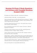   Nursing 214 Exam 2 Study Questions and Answers with Complete Solutions Graded A 2024