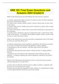 NRE 381 Final Exam Questions and Answers 2024 Graded A