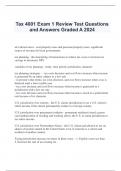   Tax 4001 Exam 1 Review Test Questions and Answers Graded A 2024