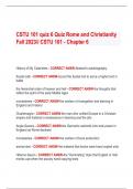 CSTU 101 quiz 6 Quiz Rome and Christianity  Fall 2023// CSTU 101 - Chapter 6