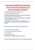 Real Estate LICENSE (Civil Law) Exam  Study and Revision Questions and  Accurate Solutions Graded A.