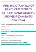 IAHSS BASIC TRAINING FOR HEALTHCARE SECURITY OFFICERS EXAM QUESTIONS AND VERIFIED ANSWERS GRADED A+