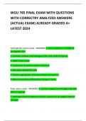 WGU 785 FINAL EXAM WITH QUESTIONS WITH CORRECTRY ANALYZED ANSWERS (ACTUAL EXAM) ALREADY GRADED A+ LATEST 2024     