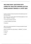 NSG 6440 EXAM  QUESTIONS WITH CORRECTRY ANALYZED ANSWERS (ACTUAL EXAM) ALREADY GRADED A+ LATEST 2024   