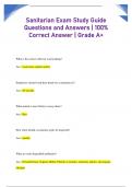 Sanitarian Exam Study Guide  Questions and Answers | 100%  Correct Answer | Grade A+ 