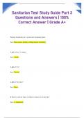 Sanitarian Test Study Guide Part 3  Questions and Answers | 100%  Correct Answer | Grade A+