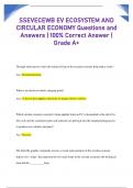 SSEVECEWB EV ECOSYSTEM AND  CIRCULAR ECONOMY Questions and  Answers | 100% Correct Answer |  Grade A+