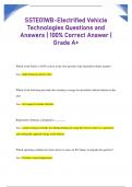 SSTE01WB-Electrified Vehicle  Technologies Questions and  Answers | 100% Correct Answer |  Grade A+