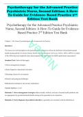 Test Bank for Psychotherapy for the Advanced Practice Psychiatric Nurse: A How-To Guide for Evidence-Based Practice 3rd Edition Wheeler ISBN: 978-0826193797 | 100% Correct Answers with Rationals