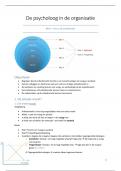 Een zeer volledige samenvatting van de psycholoog in de organisatie