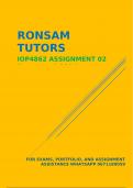 IOP4862 ASSIGNMENT 02 ANSWERS 2024 SEMESTER 1. This document contains well answered and unique answers that will help you score a very good mark, contact 0/6/7/1/1/8/9/0/5/9 for assignment and exam assistance.