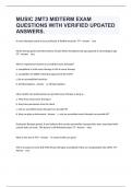 MUSIC 2MT3 MIDTERM EXAM QUESTIONS WITH VERIFIED UPDATED ANSWERS.