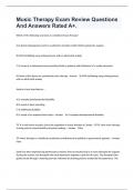 Music Therapy Exam Review Questions And Answers Rated A+.