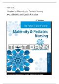 Test Bank - Introductory Maternity and Pediatric Nursing, 5th Edition (  Nancy Hatfield; Cynthia Kincheloe, 2024) ,Latest Edition||All Chapters