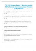 FIN 310 Stewart Exam 1 Questions with 100% Correct Answers  Latest Version 2024 Verified