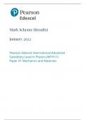 Mark Scheme (Results) January 2023 Pearson Edexcel International Advanced Subsidiary Level in Physics (WPH11) Paper 01 Mechanics and Materials 