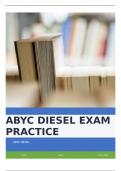 ABYC DIESEL EXAM PRACTICE QUESTIONS WITH CORRECT ANSWERS!!