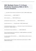 NSC Multiple Choice 11-14 Exam Prediction Questions With A 100 % Correct Answers.