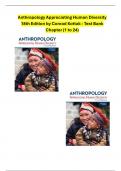 Anthropology Appreciating Human Diversity  18th Edition By Conrad Kottak - Test Bank Chapter (1 to 24)