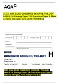 2023 AQA GCSE COMBINED SCIENCE TRILOGY 8464/B/1H Biology Paper 1H Question Paper & Mark scheme (Merged) June 2023 [VERIFIED] GCSE COMBINED SCIENCE: TRILOGY