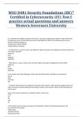 WGU D481 Security Foundations (ISC)² Certified in Cybersecurity (CC) Test C practice actual questions and answers Western Governors University