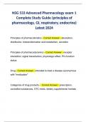 NSG 533 Advanced Pharmacology exam 1 Complete Study Guide (principles of pharmacology, GI, respiratory, endocrine) Latest 2024