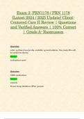 Exam 1 & Exam 2: PRN1178 / PRN 1178 (Latest 2024 / 2025 Updates STUDY BUNDLE WITH COMPLETE SOLUTIONS) Client-Centered Care II Reviews | Questions and Verified Answers | 100% Correct | Grade A - Rasmussen