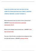 TEXAS CDL SCHOOL BUS TEST 2023-2024 |ACTUal COMPLETE EXAM QUESTIONS AND CORRECT ANSWERS  (VERIFIED ANSWERS ) ALREADY GRADED A+.