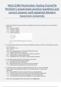 WGU D484 Penetration Testing (CompTIA PenTest+) actual exam practice questions and correct answers well explained Western Governors University