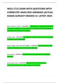 WGU C715 EXAM WITH QUESTIONS WITH CORRECTRY ANALYZED ANSWERS (ACTUAL EXAM) ALREADY GRADED A+ LATEST 2024 