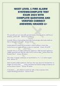 NICET LEVEL 1 FIRE ALARM SYSTEMSCOMPLETE TEST EXAM 2024 WITH  COMPLETE QUESTIONS AND  VERIFIED CORRECT  ANSWERS/GRADED A+