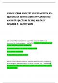 CRIME SCENE ANALYST IAI EXAM WITH 90+ QUESTIONS WITH CORRECTRY ANALYZED ANSWERS (ACTUAL EXAM) ALREADY GRADED A+ LATEST 2024