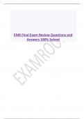 EMR Final Exam Review Questions and Answers 100% Solved 