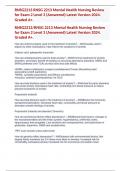 RNSG2213 RNSG 2213 Mental Health Nursing Review for Exam 2 Level 3 (Answered) Latest Version 2024. Graded A+.