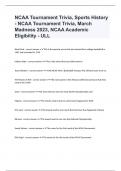 NCAA Tournament Trivia, Sports History - NCAA Tournament Trivia, March Madness 2023, NCAA Academic Eligibility - ULL