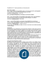 HEMATOLOGIE - hoofdstuk 10: Erytrocytindices en hematocriet