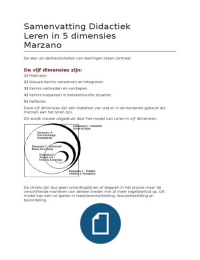 Leren in 5 dimensies, Marzano