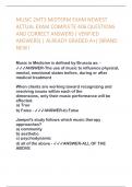 MUSIC 2MT3 MIDTERM EXAM NEWEST ACTUAL EXAM COMPLETE 406 QUESTIONS AND CORRECT ANSWERS ( VERIFIED ANSWERS) | ALREADY GRADED A+||BRAND NEW!