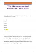 NUR 204 exam Questions and  Answers | New One | Grade A+