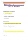 NURS204 Questions and Answers |  New One | Grade A+