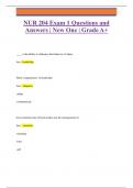 NUR 204 Exam 1 Questions and  Answers | New One | Grade A+