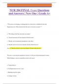 NUR 204 FINAL Exam Questions  and Answers | New One | Grade A