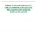 Bachelor of Science in Pharmacy (EPP)  Clinical and Hospital Pharmacy (Violet,  Red) Pacop Compiled Pharmacal Questions and Answers