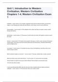 Unit 1, Introduction to Western Civilization, Western Civilization Chapters 1-4, Western Civilization Exam 1 complied together