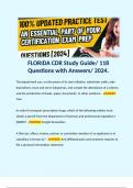 FLORIDA CDR Study Guide/ 118 Questions with Answers/ 2024. 